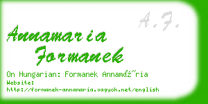 annamaria formanek business card